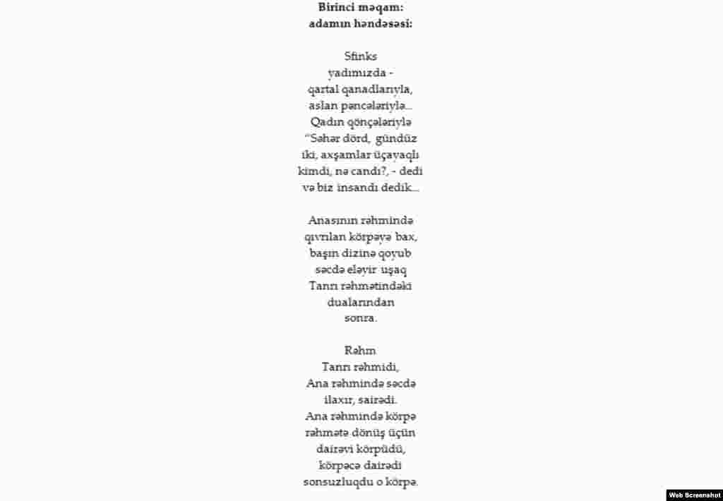 Azerbaijan - Poem by Azeri poet Asad Jahangir