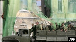 Российские военные в Цхинвали, 2008 год